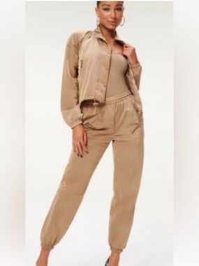 GOOD AMERICAN Essential Track Pants Putty / Brown - 1/S - GP0868